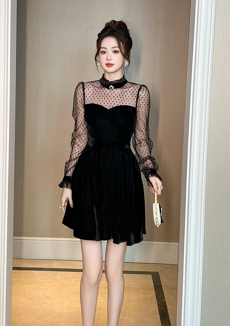 【dress】チュールドッキングワンピース　M27018