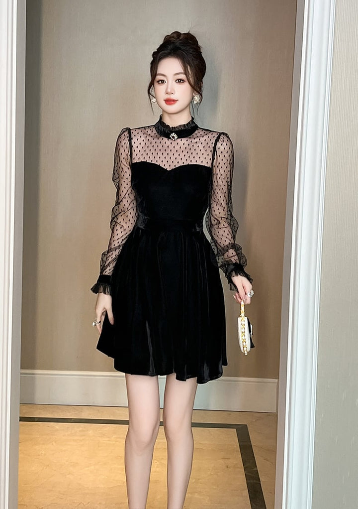 【dress】チュールドッキングワンピース　M27018