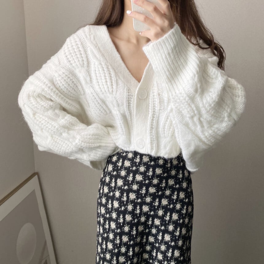【outer】Vネックニットカーデ　M26658