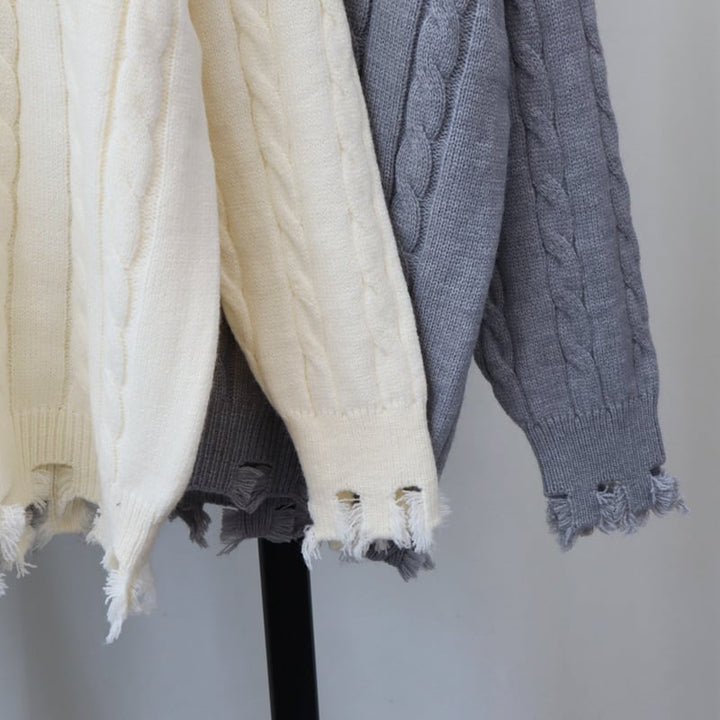 【tops】不規則 イレギュラーニットセーター　M28597
