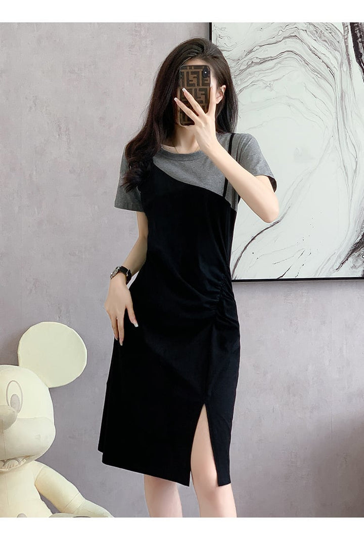 【dress】目立つ！カジュアルTシャツワンピースゆったり　M17225