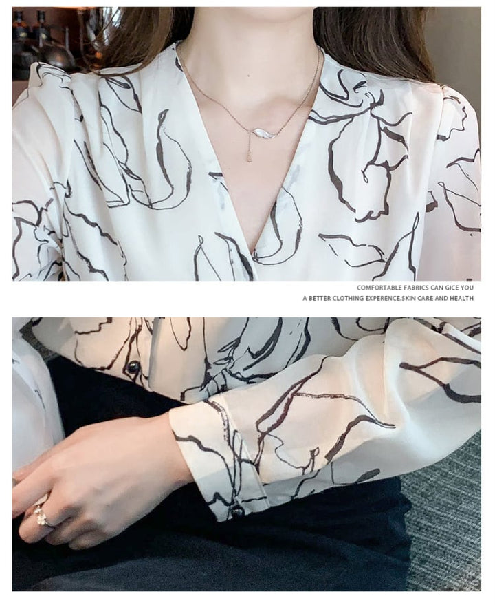 【tops】話題沸騰中 オシャレVネックシャツトップス　M17376