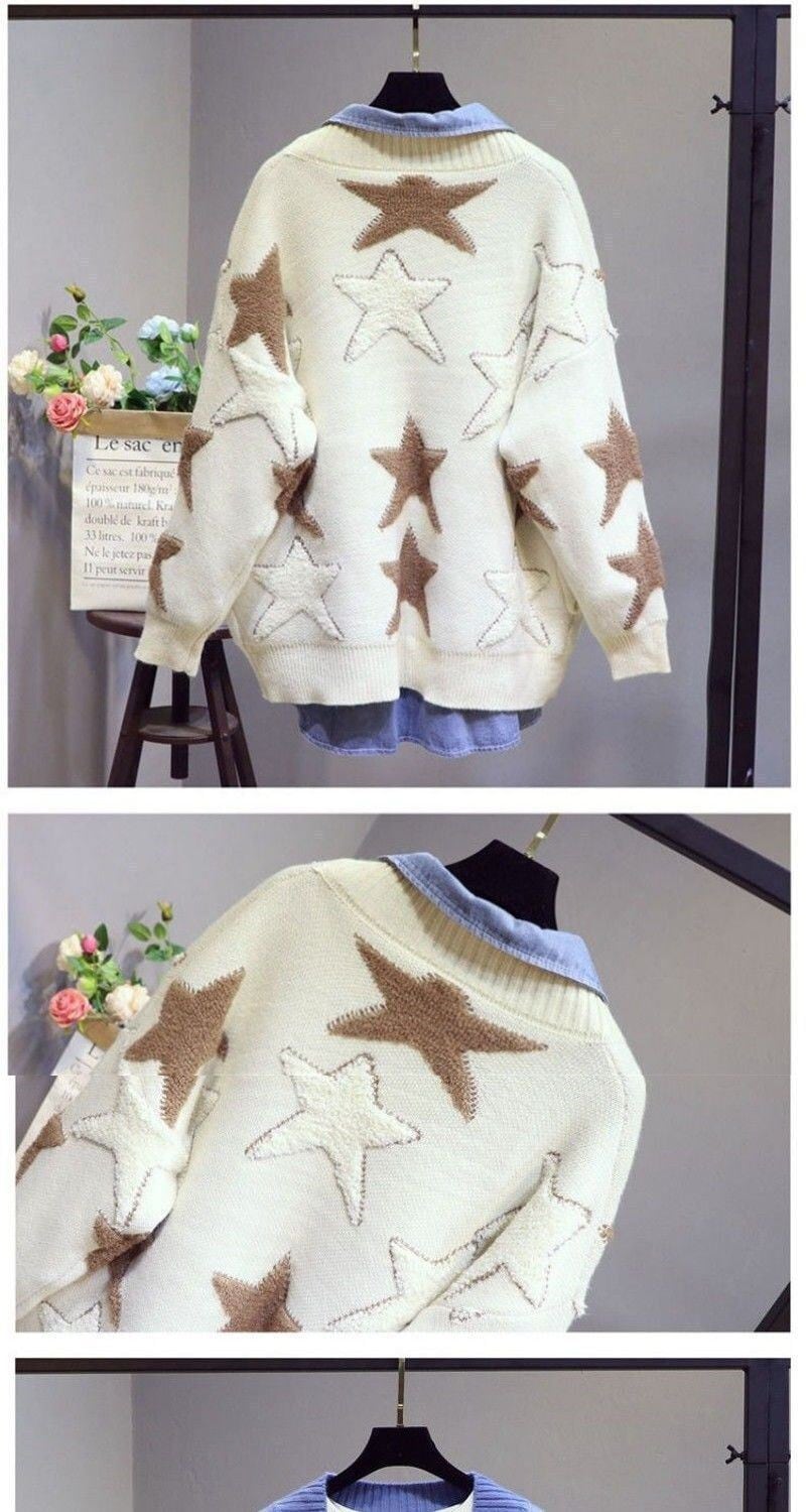 【outer】Vネックジャカードカーディガン　M17944