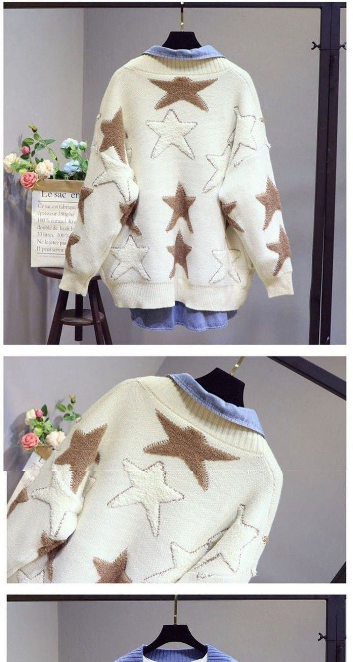 【outer】Vネックジャカードカーディガン　M17944