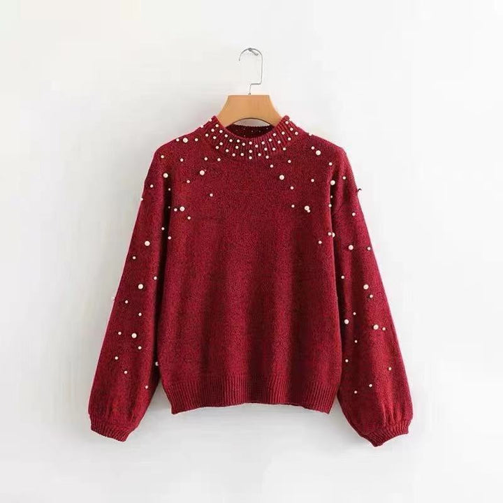 【tops】パールニットセーター　M19042