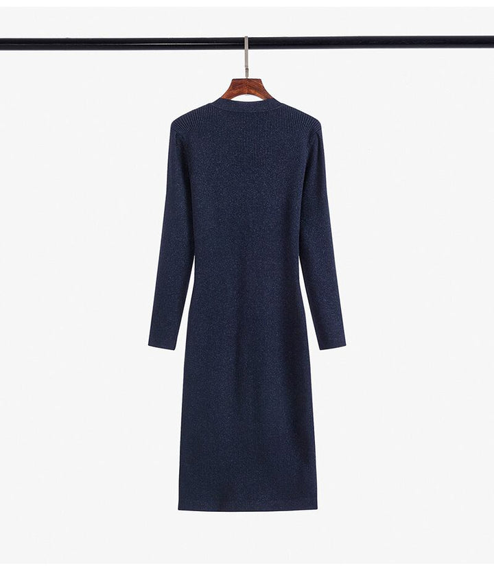【dress】ボタンデザインニットワンピース　M28382