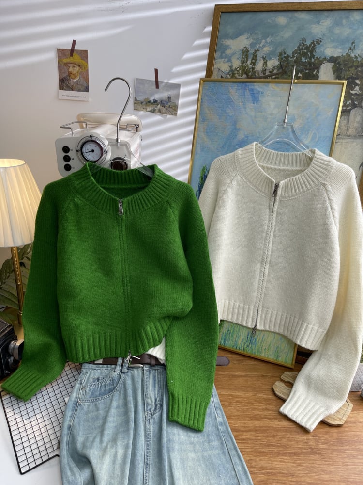 【outer】クルーネックニットカーデ　M26651