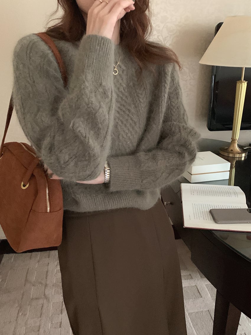 【tops】クルーネックニットセーター　M18167