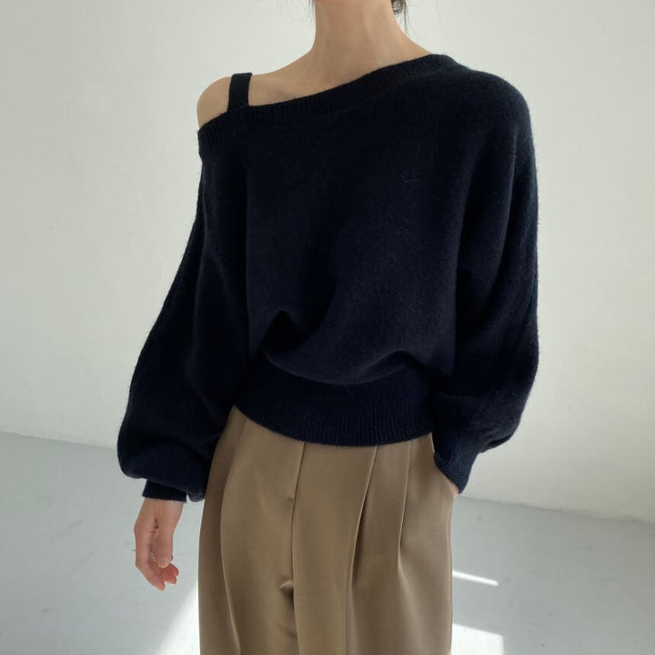 【tops】オフショルダーニットセーター　M18161