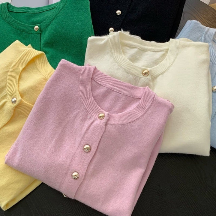 【outer】クルーネックニットカーデ　M29423