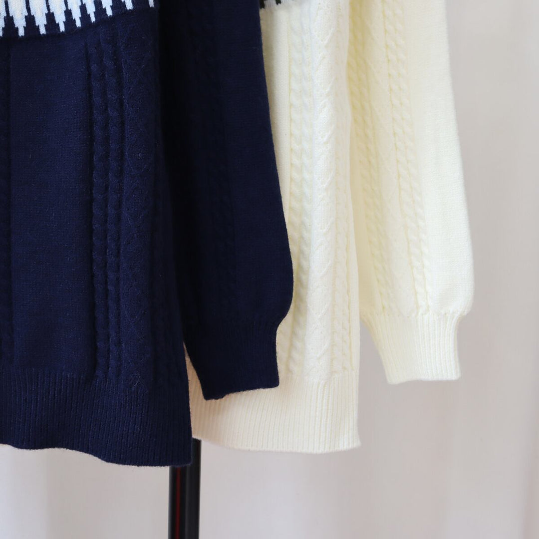 【tops】ジャカードニットセーター　M28757