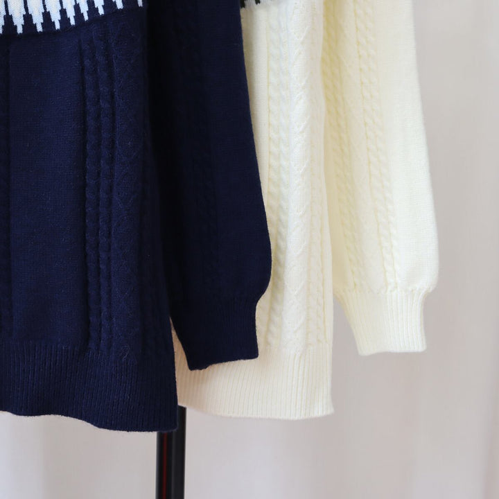 【tops】ジャカードニットセーター　M28757