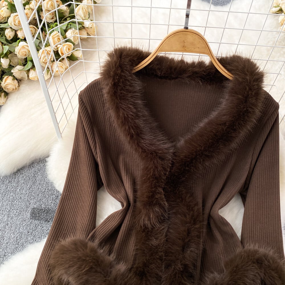 【outer】ファーニットカーデ　M26503