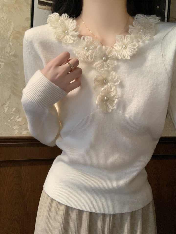 【tops】立体フラワーニットトップス　M28671