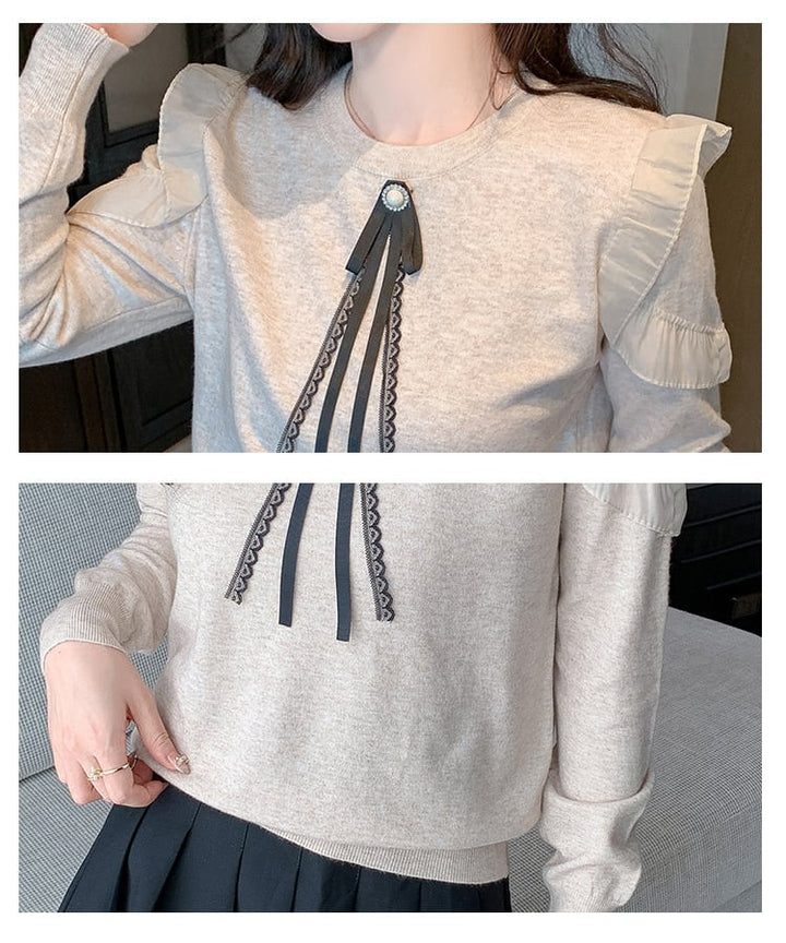 【tops】フリルニットトップス　M26211