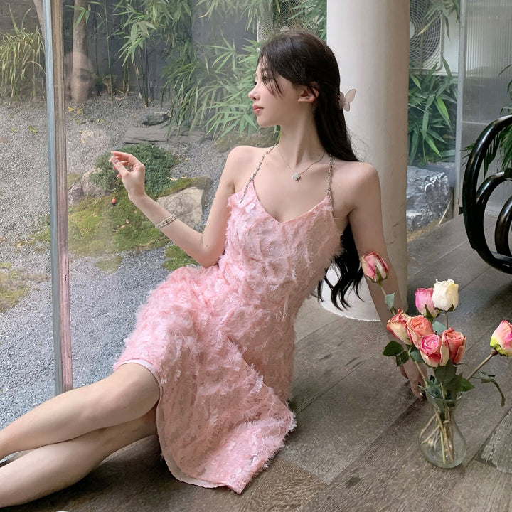 【dress】細身効果抜群♪スウィートキャミワンピース　M16927
