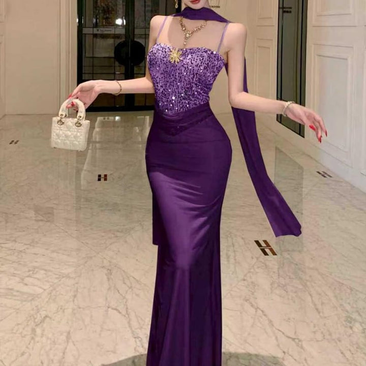 【dress】ラインストーン付きキャミワンピース Q7982