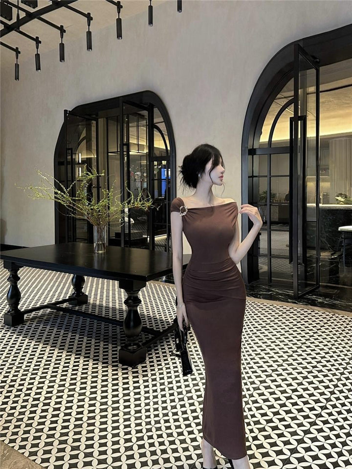 【dress】ワンショルダータイトワンピース Q8083