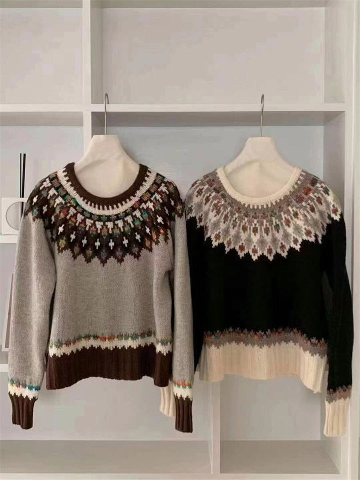 【tops】ジャカードニットセーター　M27138
