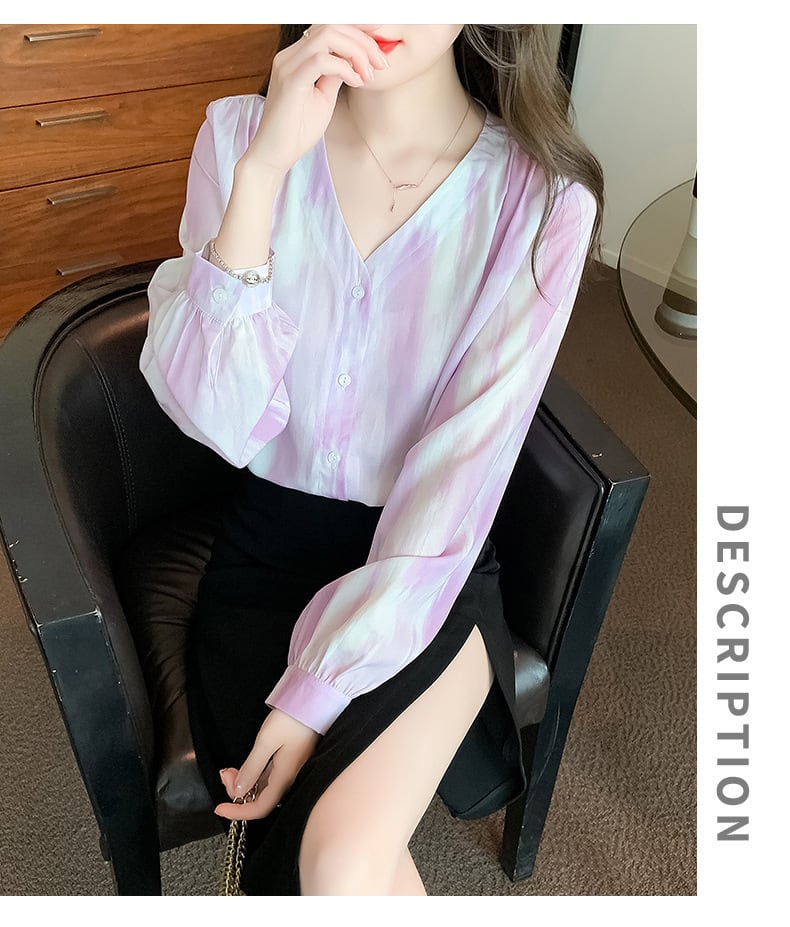 【tops】Vネックシャツトップス　M18305