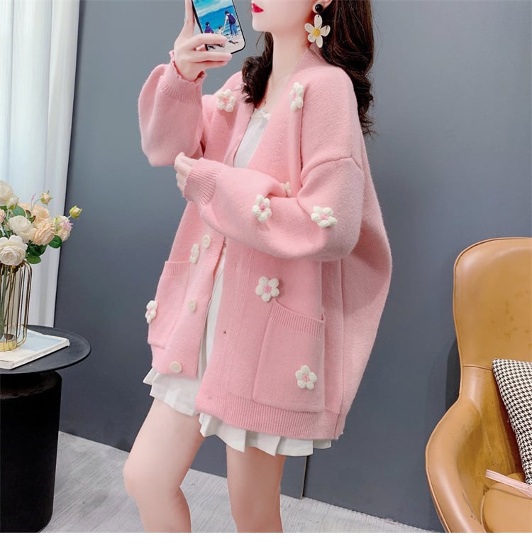 【outer】Vネックニットカーデ　M27047