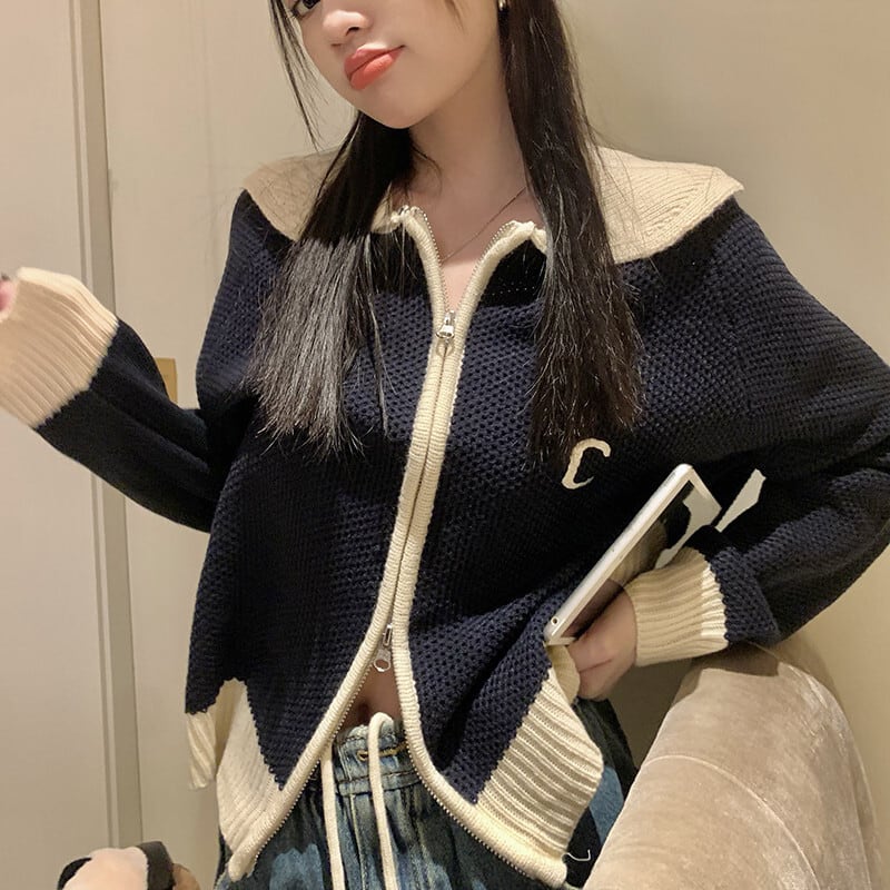 【outer】ファスナーニットカーデ　M27879