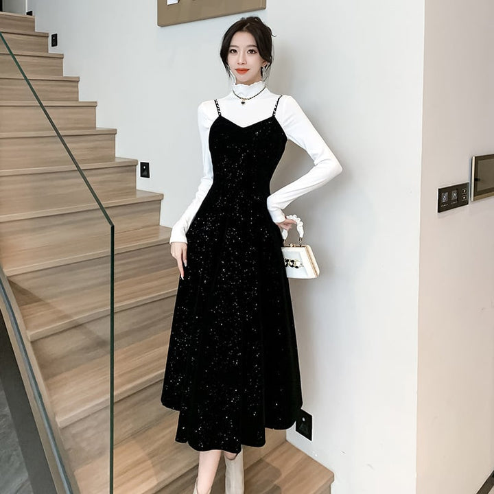 【set】トップス×キャミワンピースセット　M21345