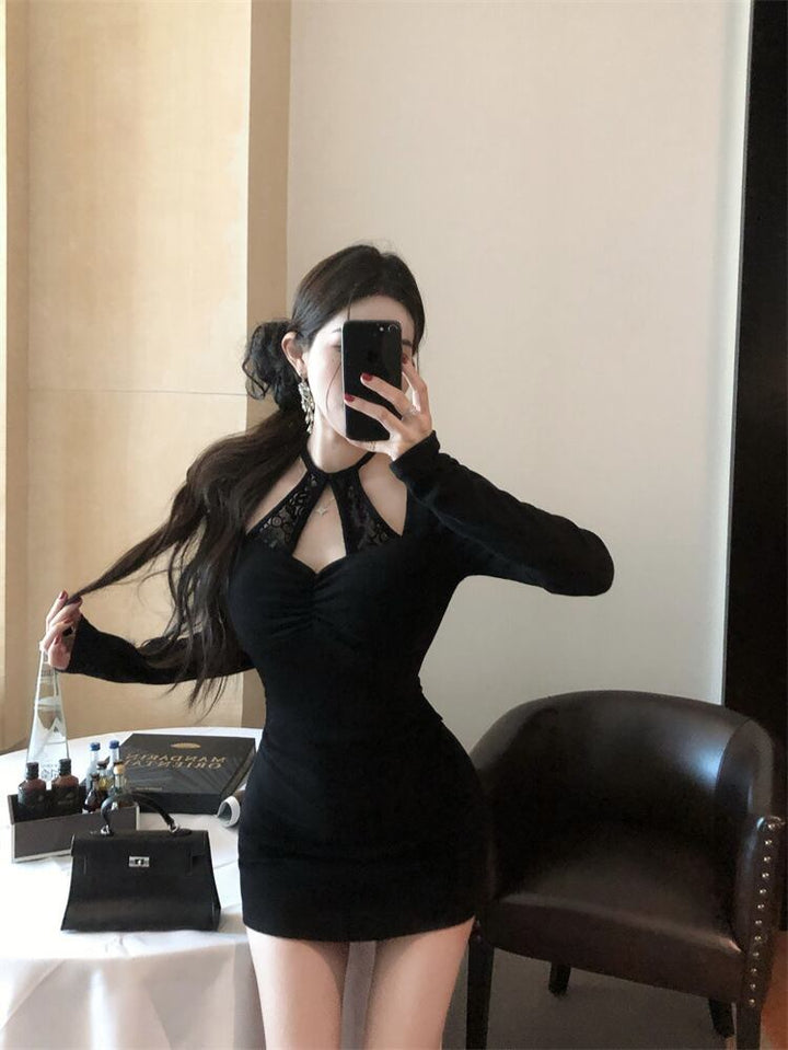 【dress】レース切り替えワンピース　M28909
