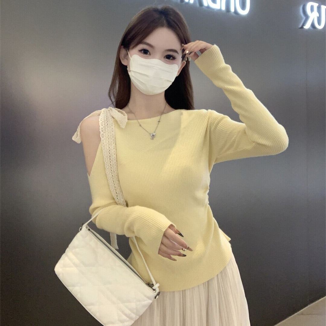 【tops】オフショルダーニットトップス　M27365