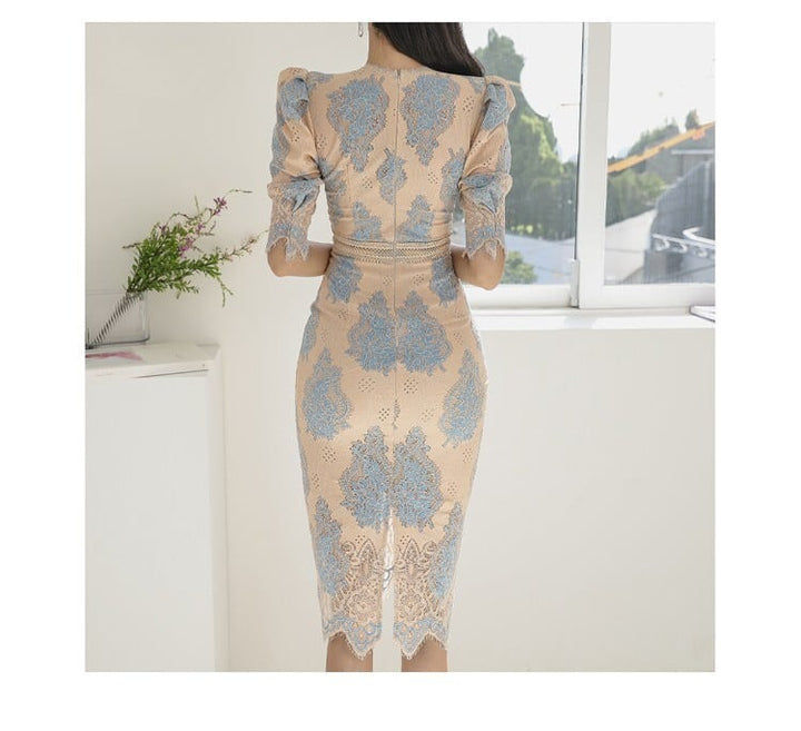 【dress】知的で品の良い♡エレガントレースワンピース　M17156
