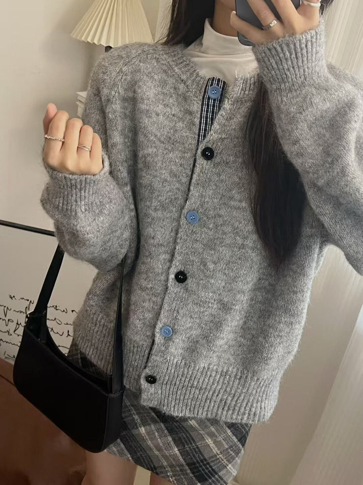 【outer】切り替えニットカーデ　M29006