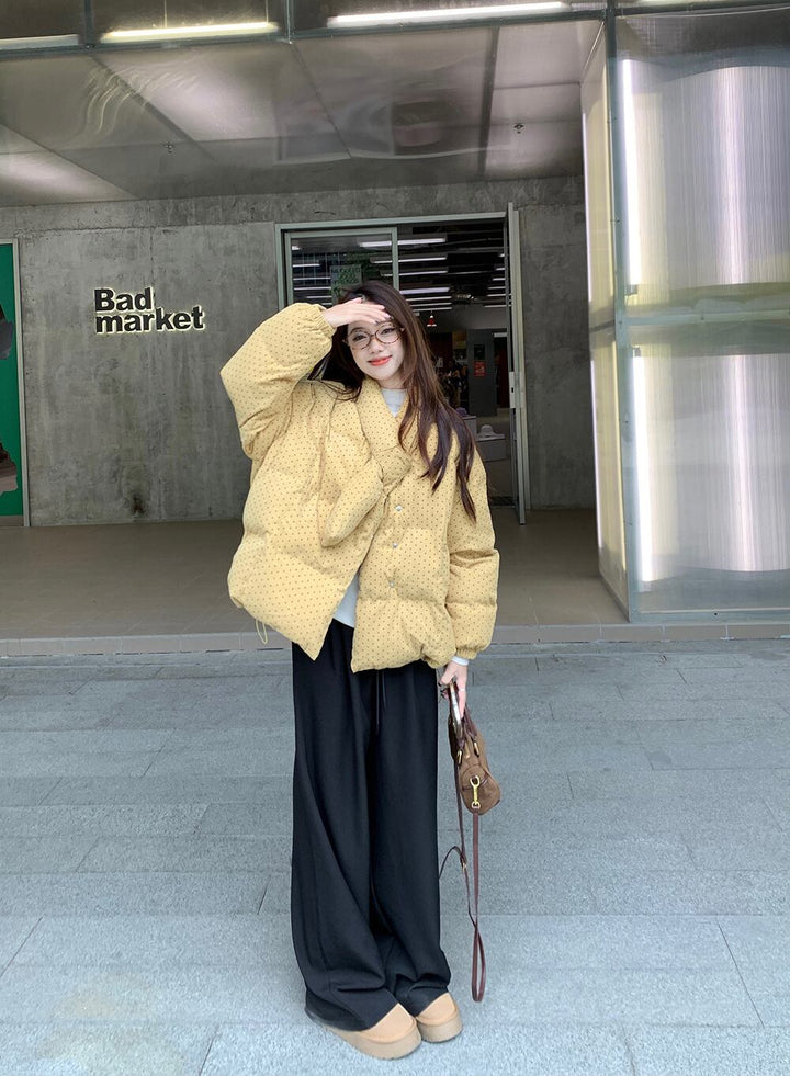 【outer】ドット柄ショートダウン　M28477
