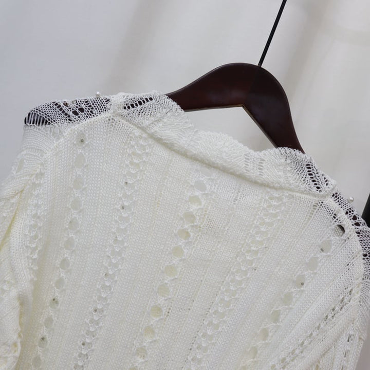 【outer】カットワークニットカーデ　M25765