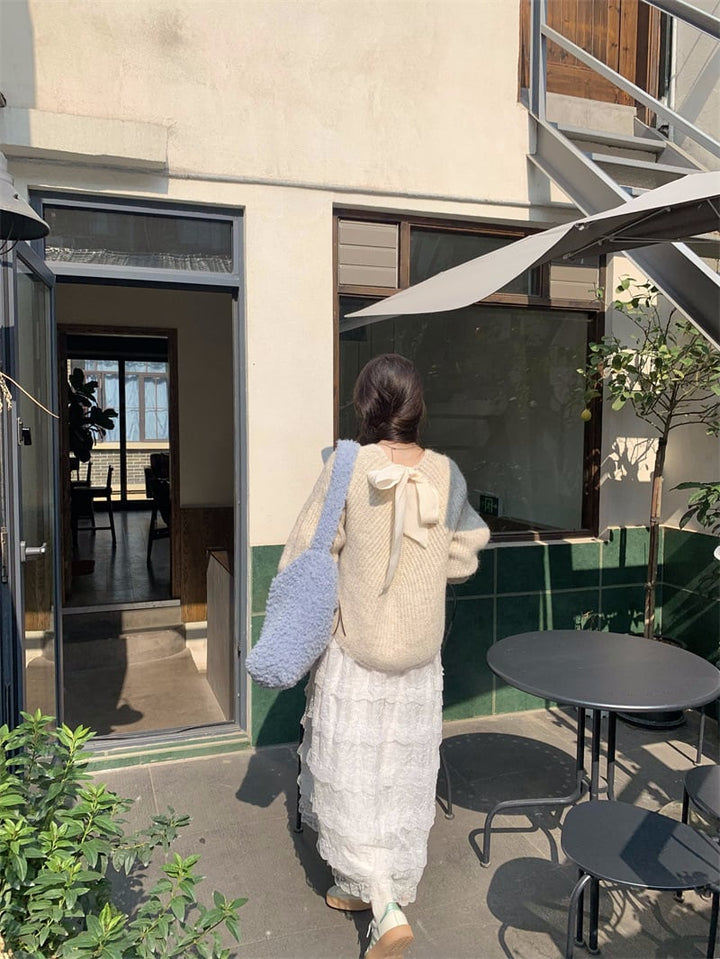 【tops】バックボン付きニットセーター　M27958