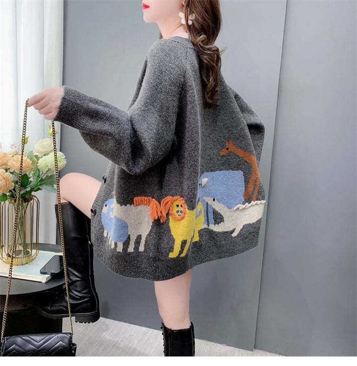 【outer】ジャカードニットカーデ　M27045