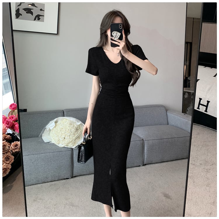 【dress】人気を独占中 ファッションスリットワンピース　M16889