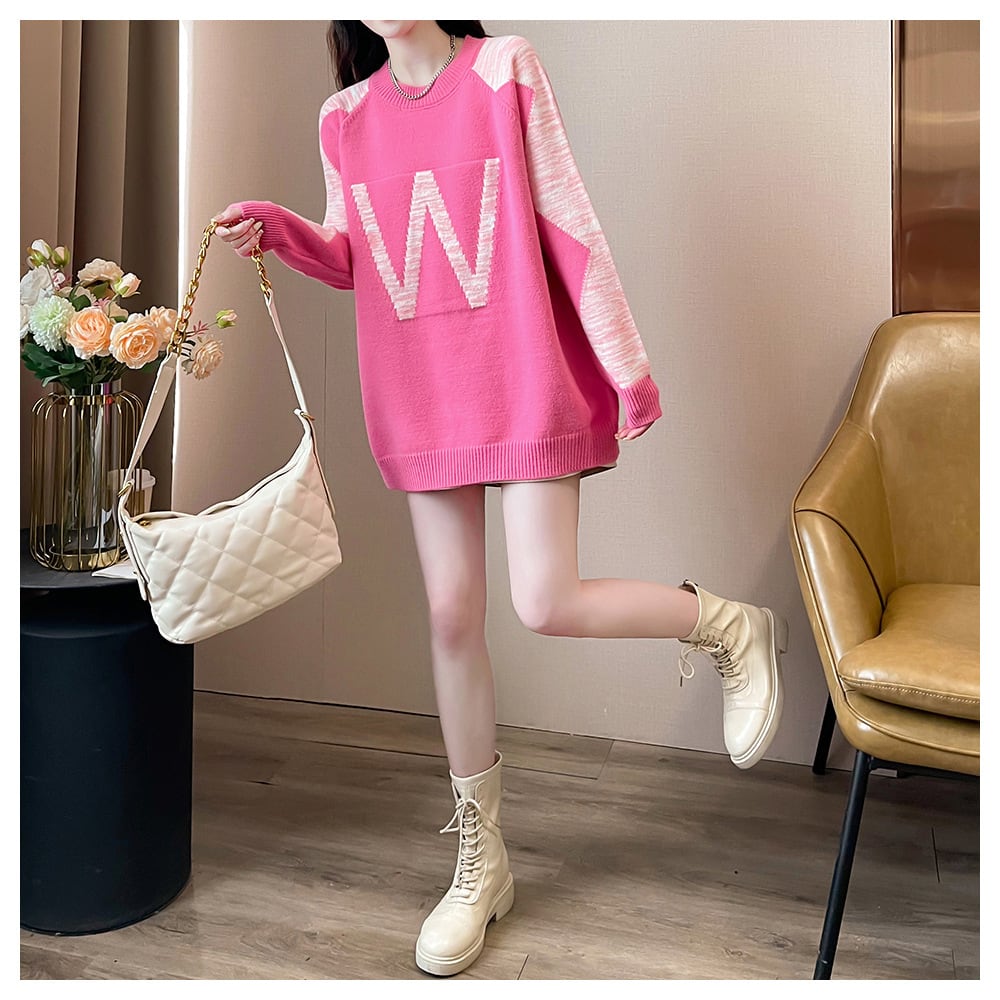 【tops】ジャカードニットセーター　M26572