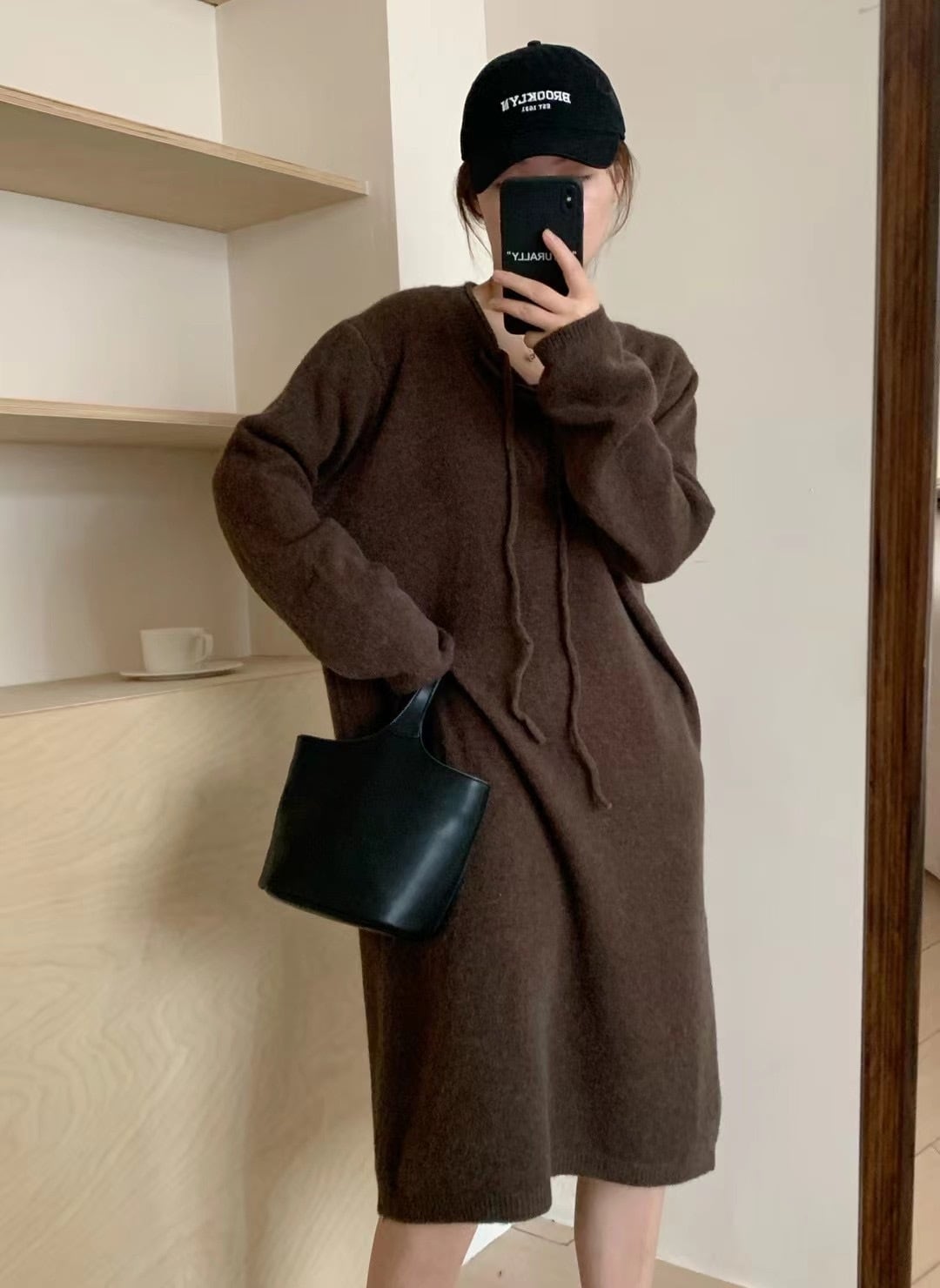 【dress】無地ニットワンピース　M18467