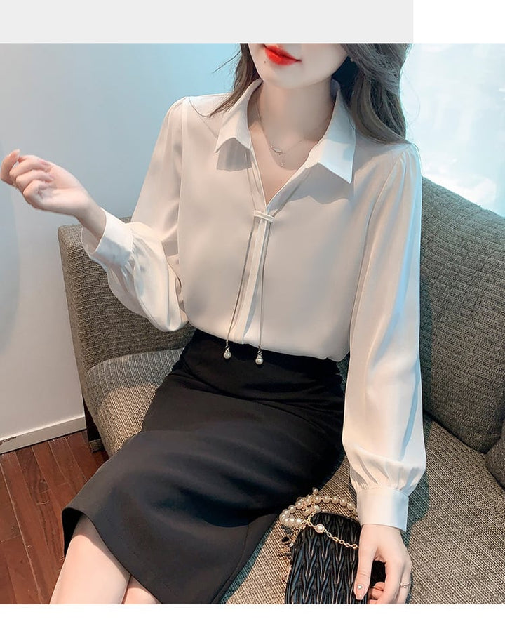 【tops】早い者勝ちOL、通勤シャツトップスゆったり　M17060