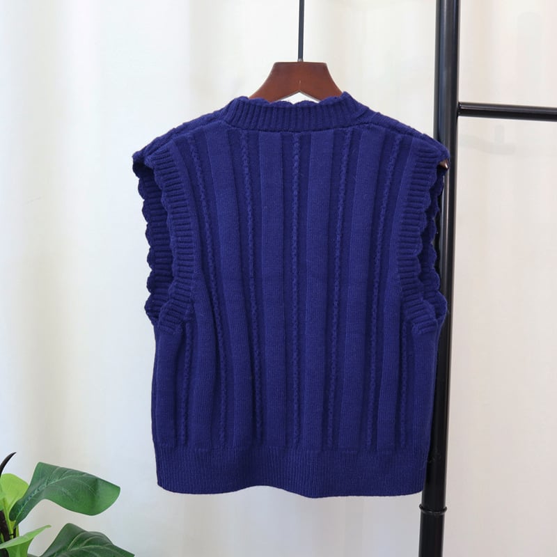 【tops】刺繍ニットベスト　M25390