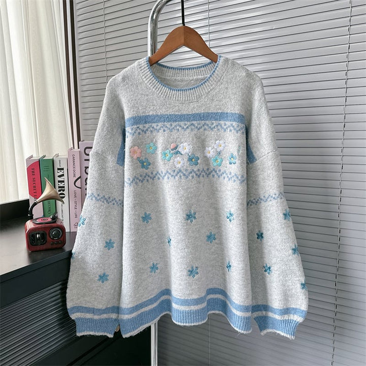 【tops】ジャカードニットセーター　M26492