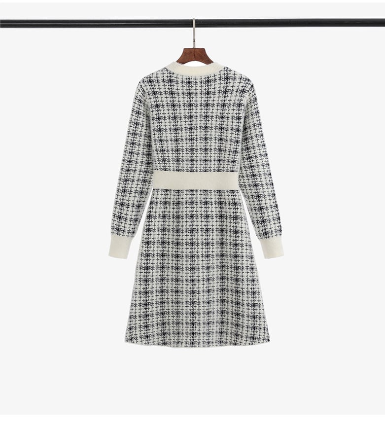 【dress】大人らしい エレガントニットワンピース着瘦せ　M17471