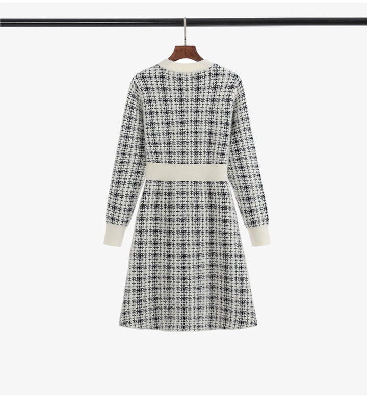 【dress】大人らしい エレガントニットワンピース着瘦せ　M17471