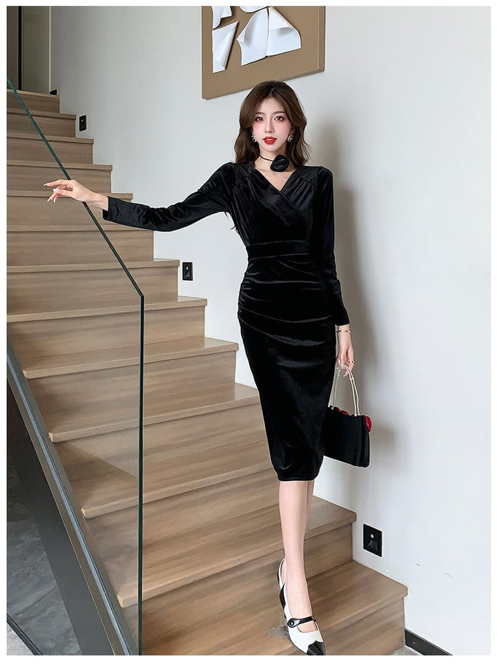 【dress】ベルベットデートワンピース　M18271