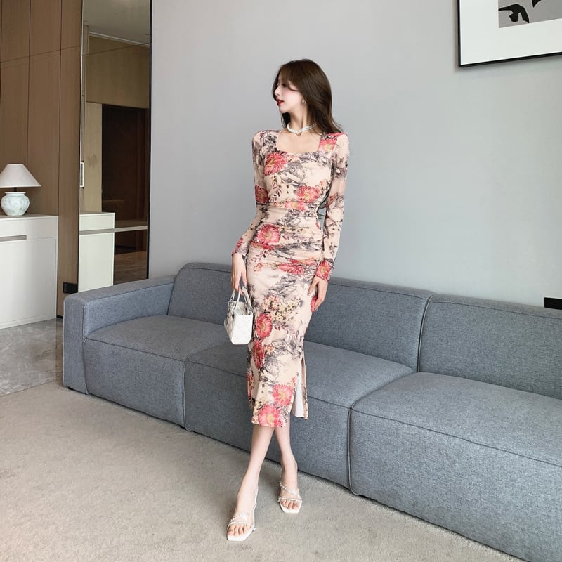 【dress】細身効果抜群♪エレガントデートワンピース　M16941