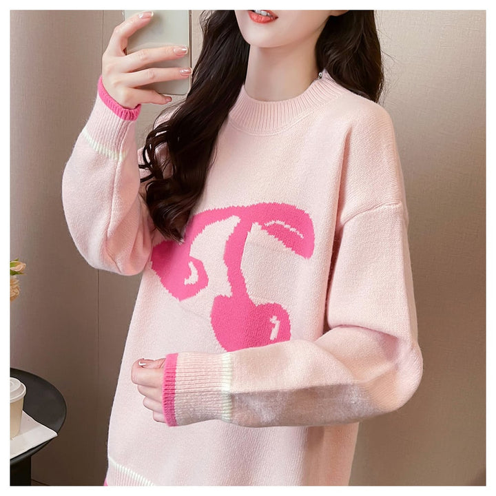 【tops】ジャカードニットセーター　M26602