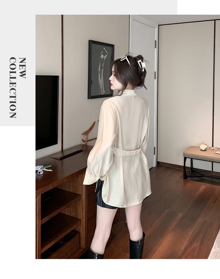 【tops】流行に流されない シャツトップス合わせやすい　M17351