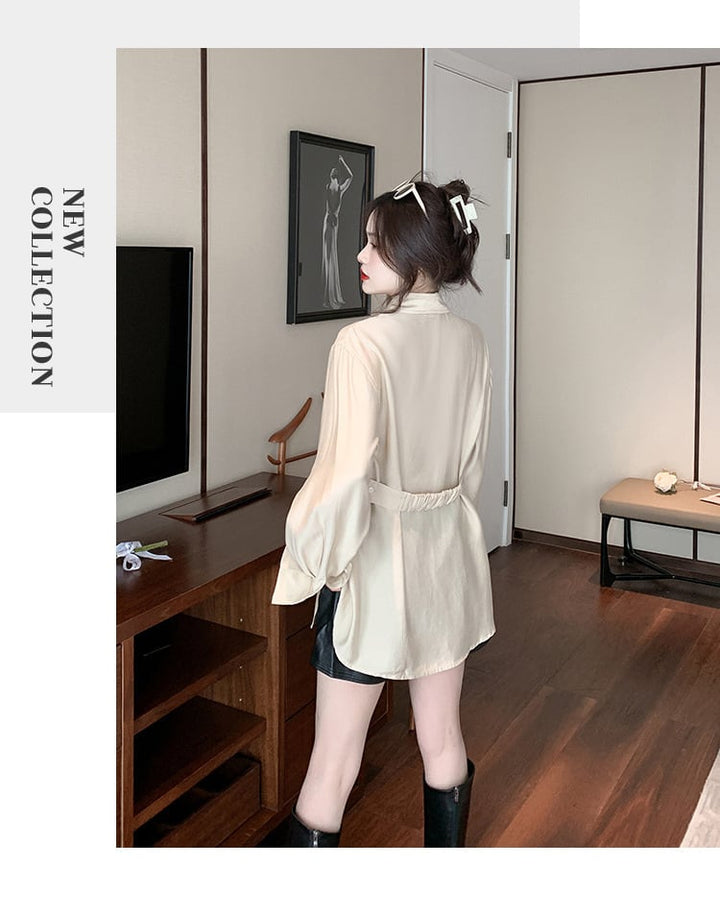 【tops】流行に流されない シャツトップス合わせやすい　M17351