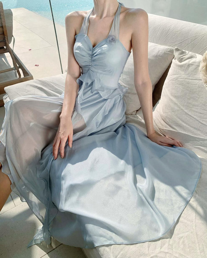 【dress】ホルターネックフリルワンピース　M30184