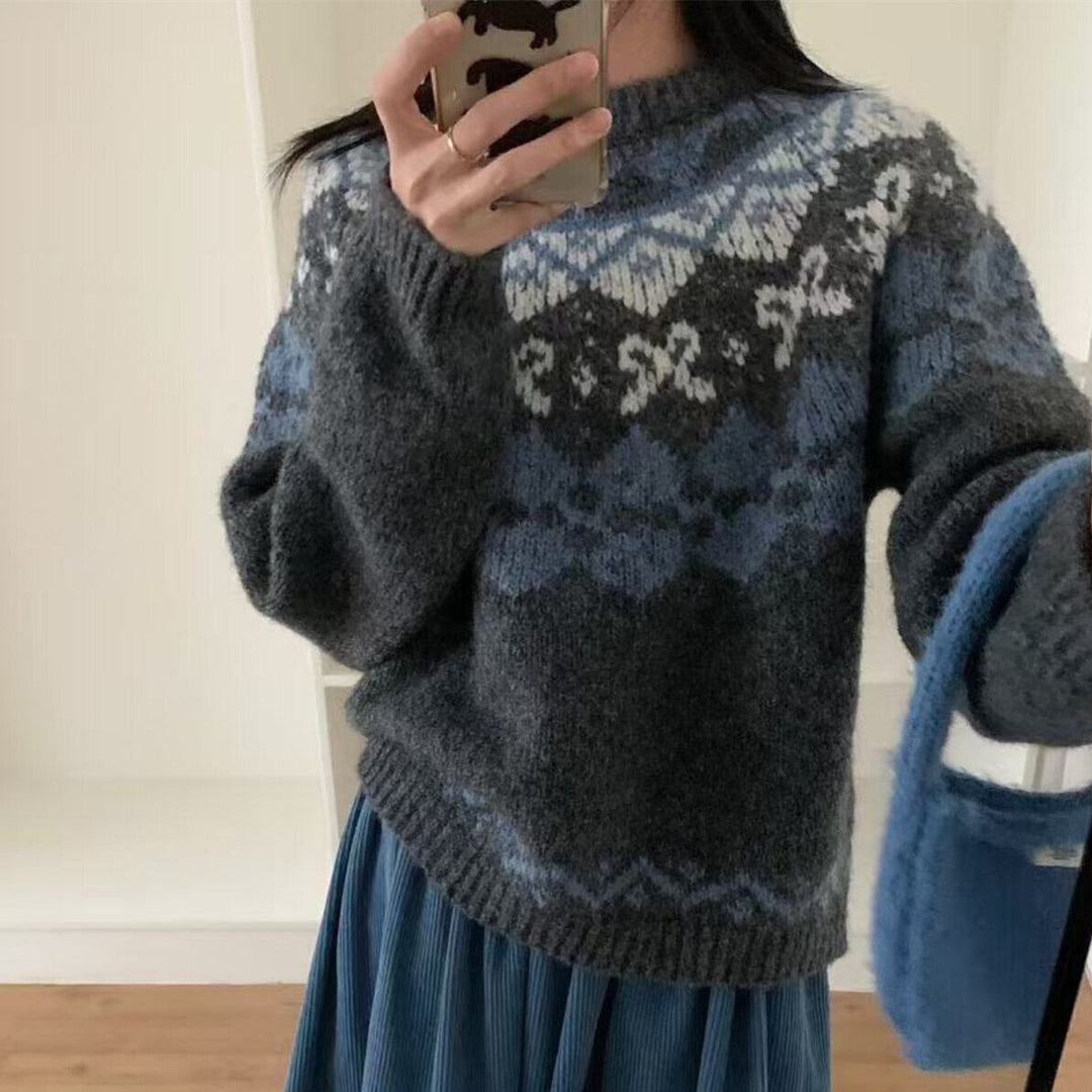 【tops】ジャカードニットセーター　M27801